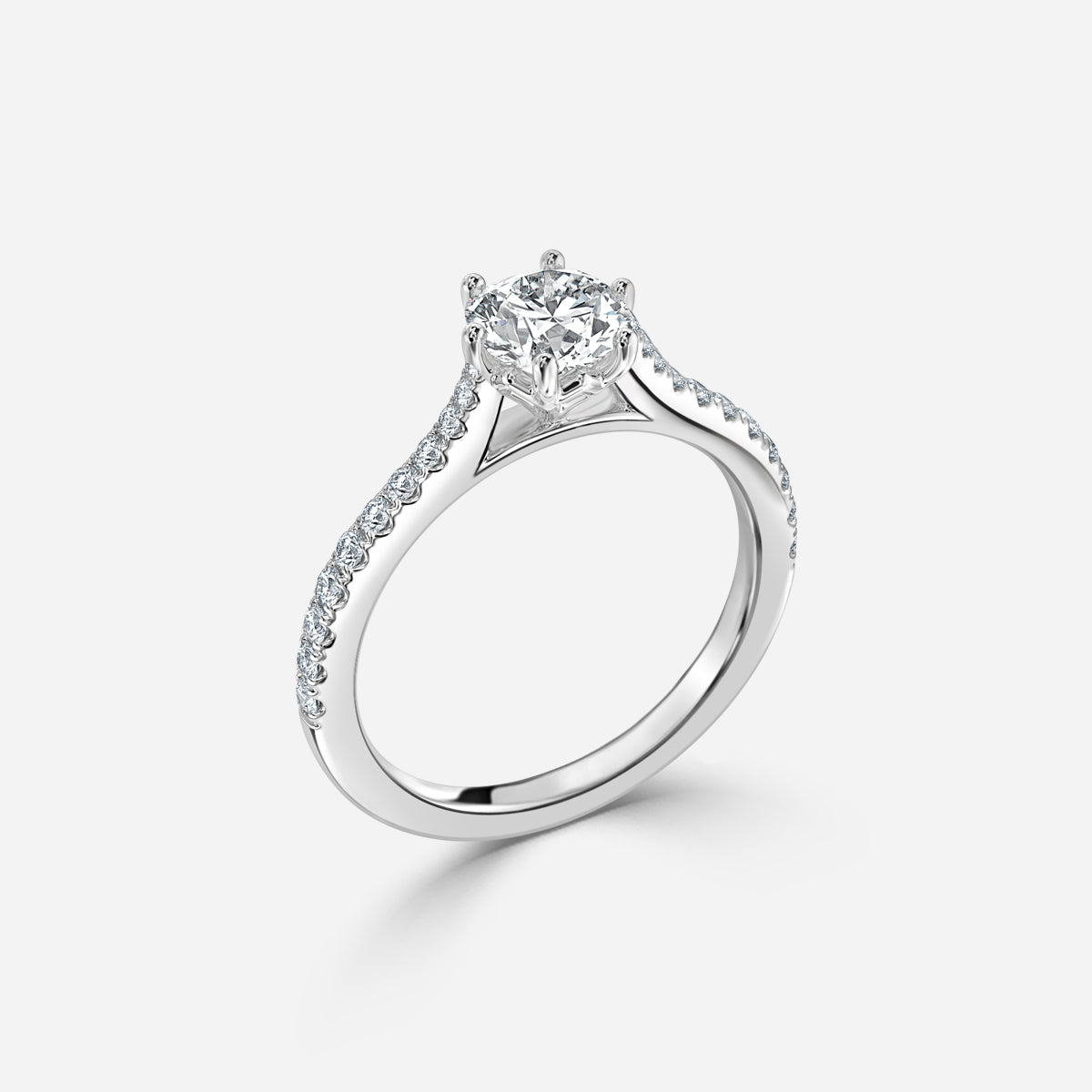 Odessa Cushion Diamond Band Moissanite Engagement Ring