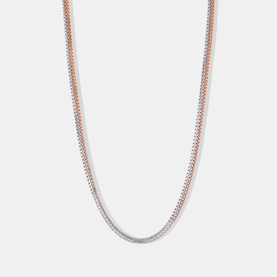 18K White & Rose Gold Box Chain