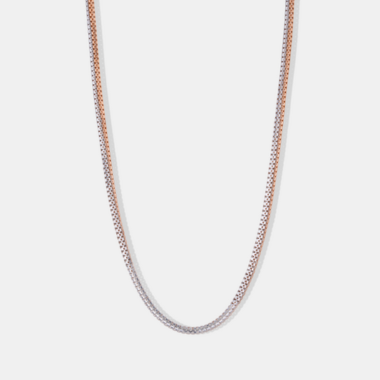 18K White & Rose Gold Box Chain