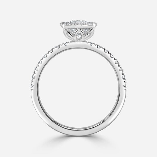 Tatienne Cushion Halo Moissanite Engagement Ring