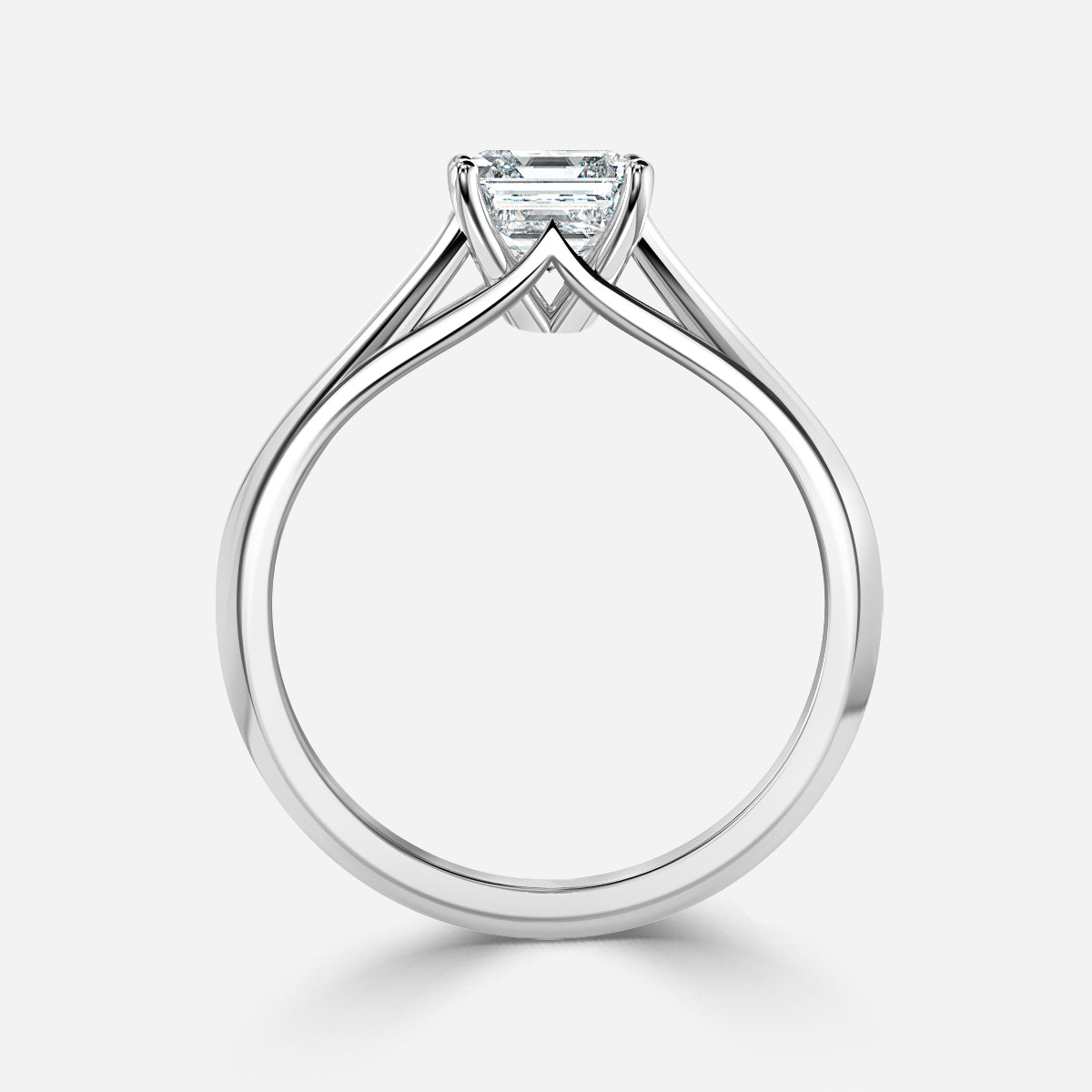 Lavinia Asscher Solitaire Moissanite Engagement Ring