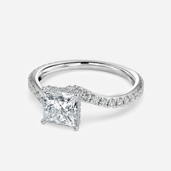 Paloma Princess Hidden Halo Moissanite Engagement Ring