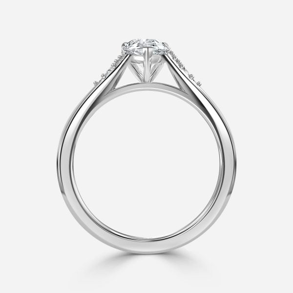 Aurelia Pear Three Stone Moissanite Engagement Ring