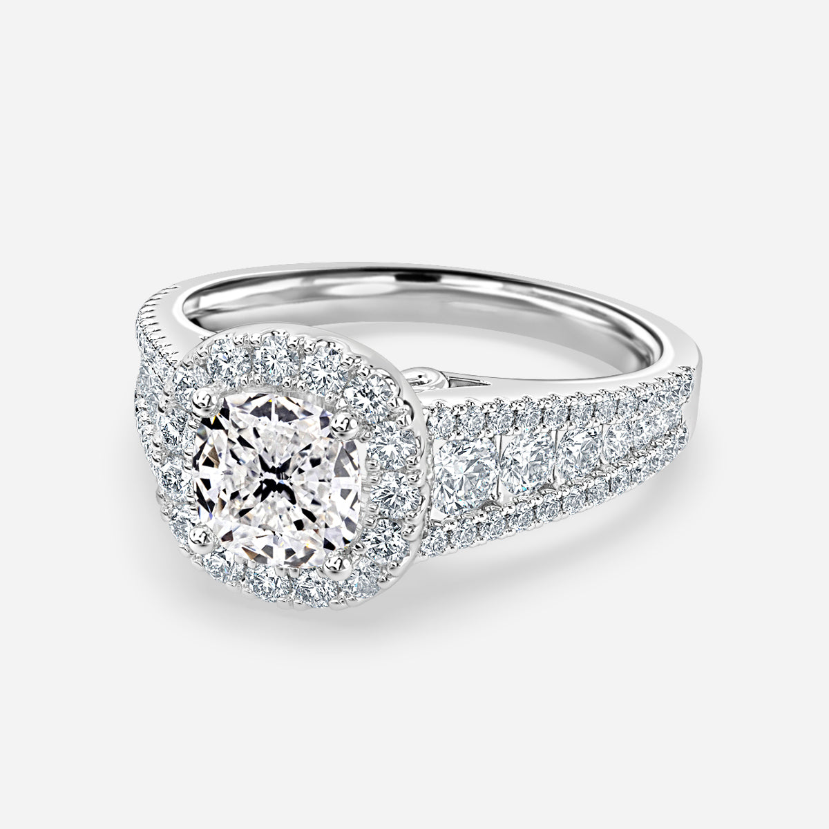 Ember Cushion Halo Moissanite Engagement Ring