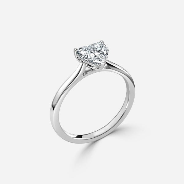 Oriel Heart Solitaire Moissanite Engagement Ring