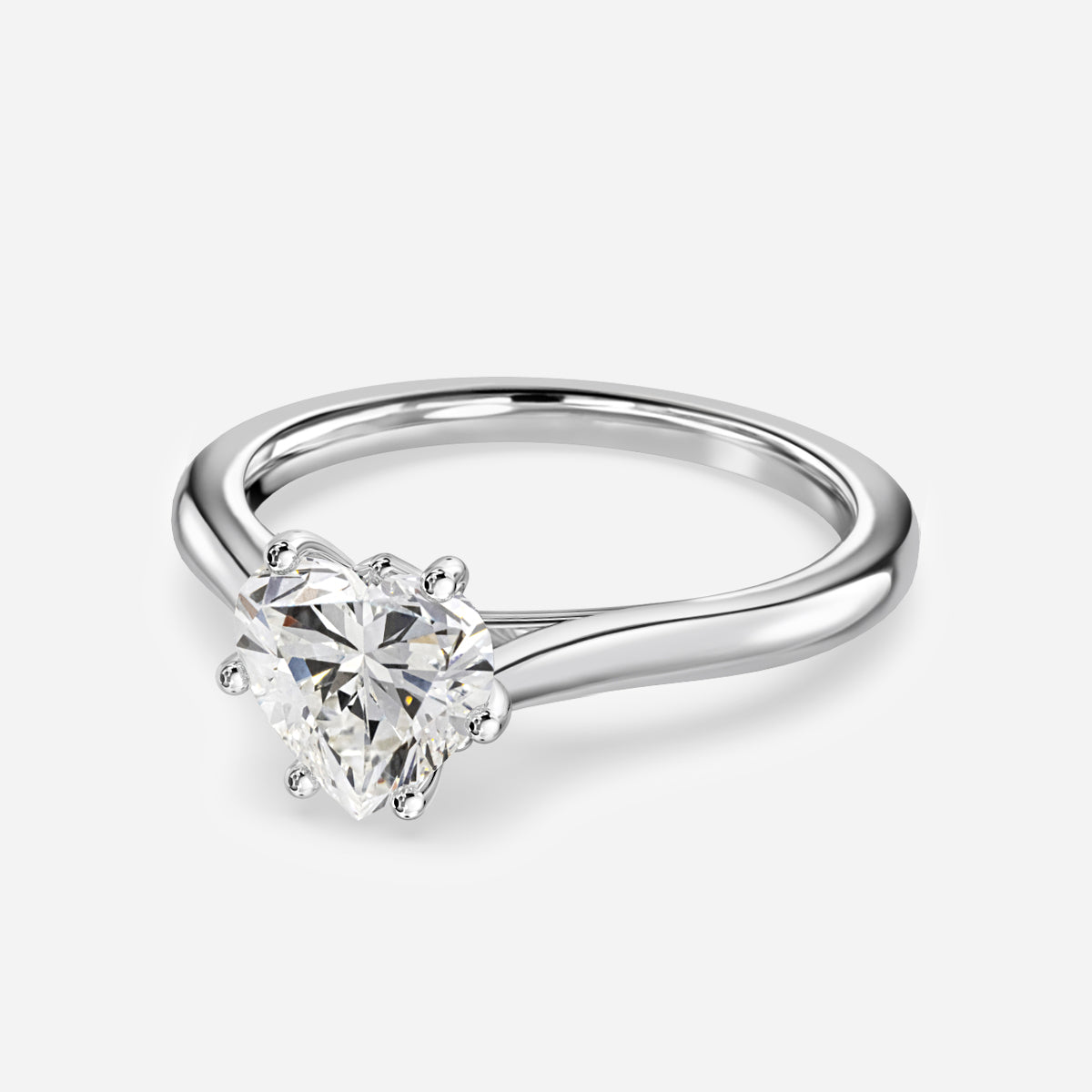 Thea Heart Diamond Solitaire Moissanite Engagement Ring