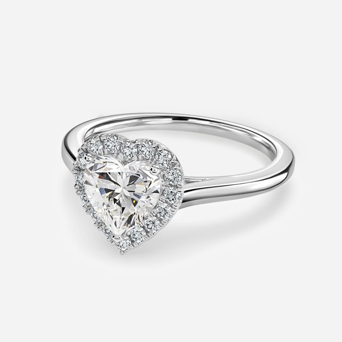 Winona Heart Halo Moissanite Engagement Ring