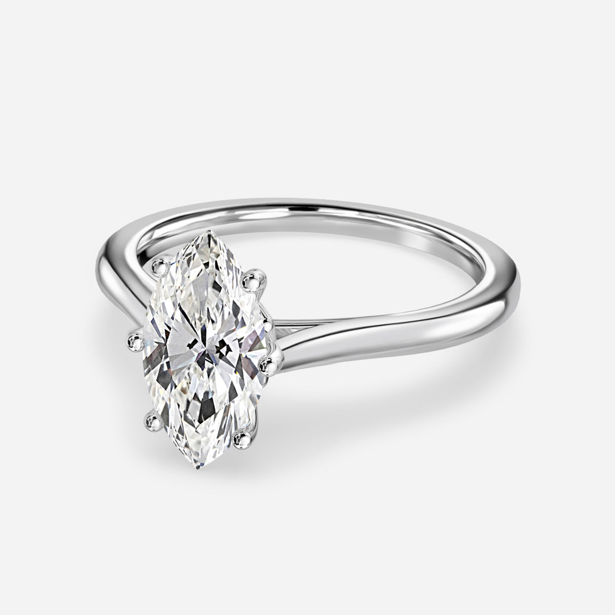 Thea Marquise Solitaire Moissanite Engagement Ring