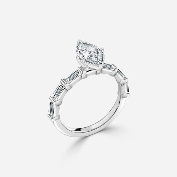 Lark Marquise Diamond Band Moissanite Engagement Ring