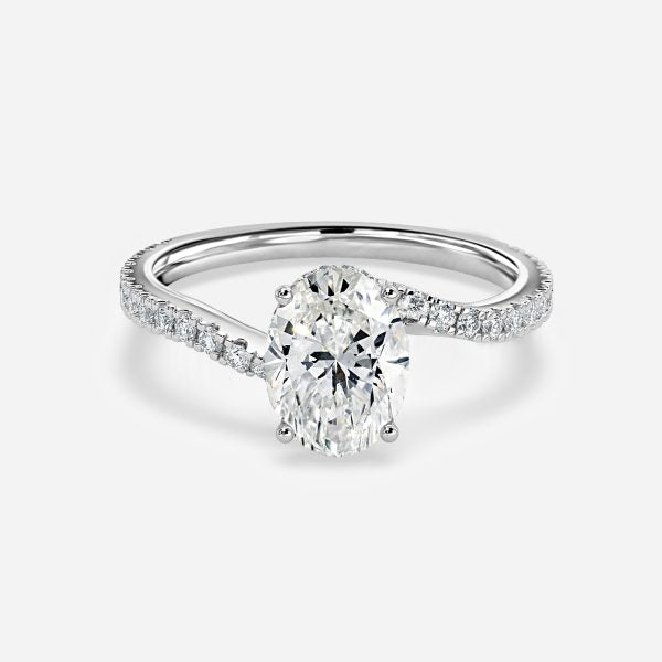 Paloma Oval Hidden Halo Moissanite Engagement Ring