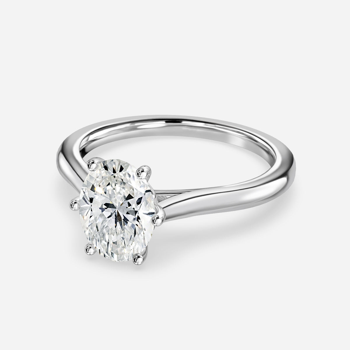 Thea Oval Solitaire Moissanite Engagement Ring