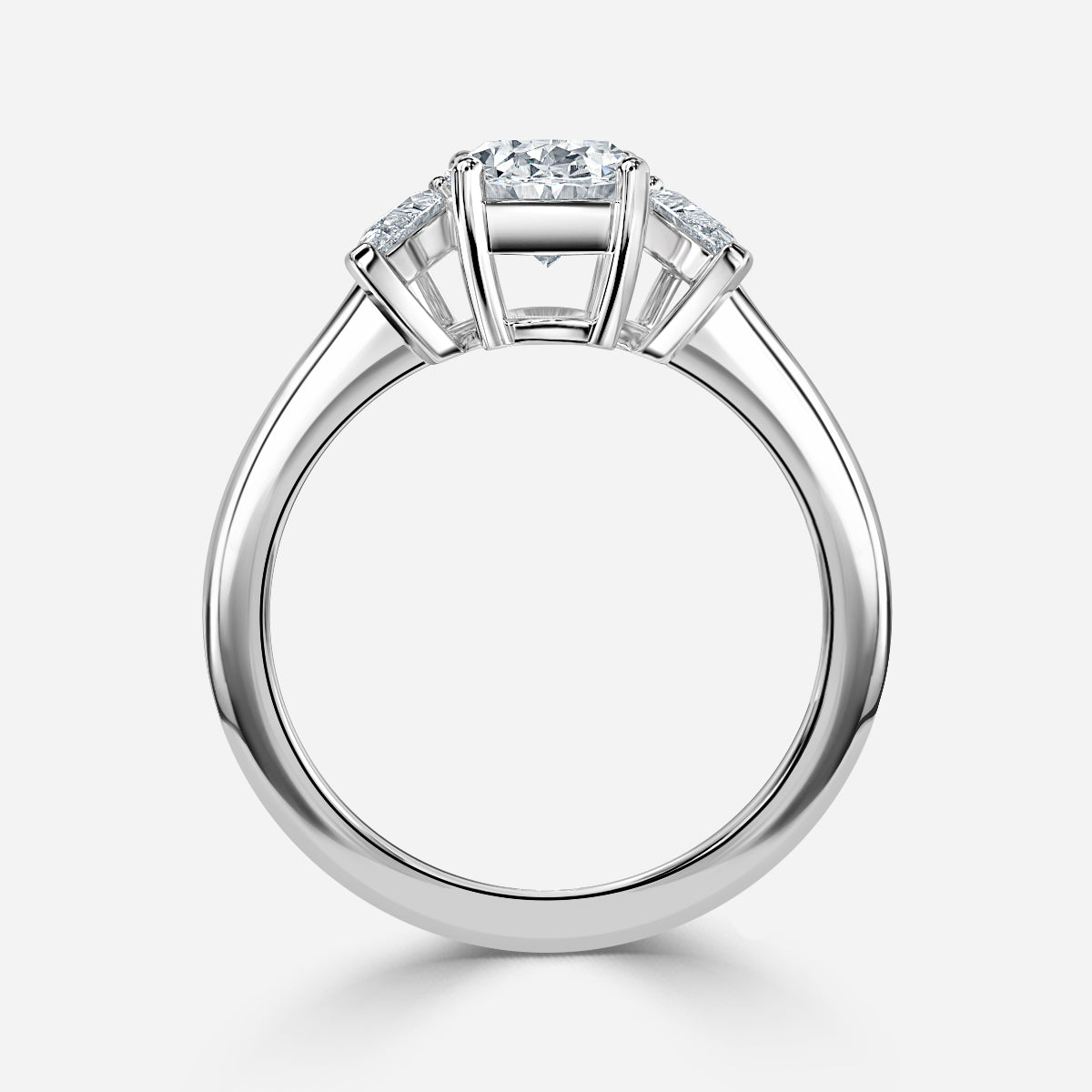 Jael Oval Three Stone Moissanite Engagement Ring