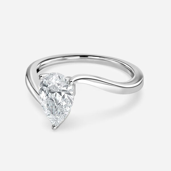 Azura Pear Solitaire Moissanite Engagement Ring