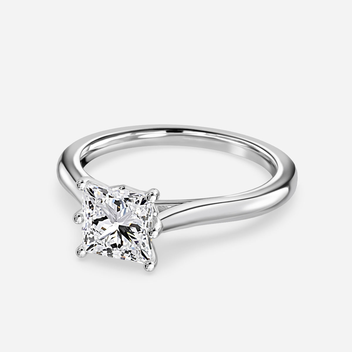 Thea Princess Solitaire Moissanite Engagement Ring