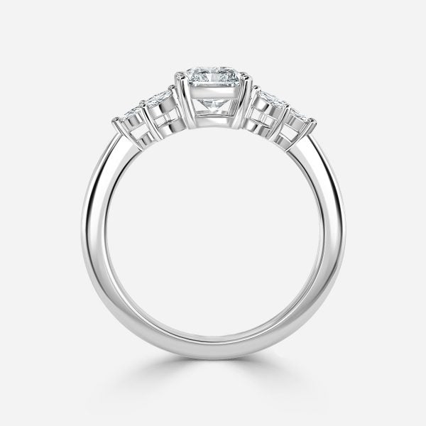 Anong Radiant Three Stone Moissanite Engagement Ring