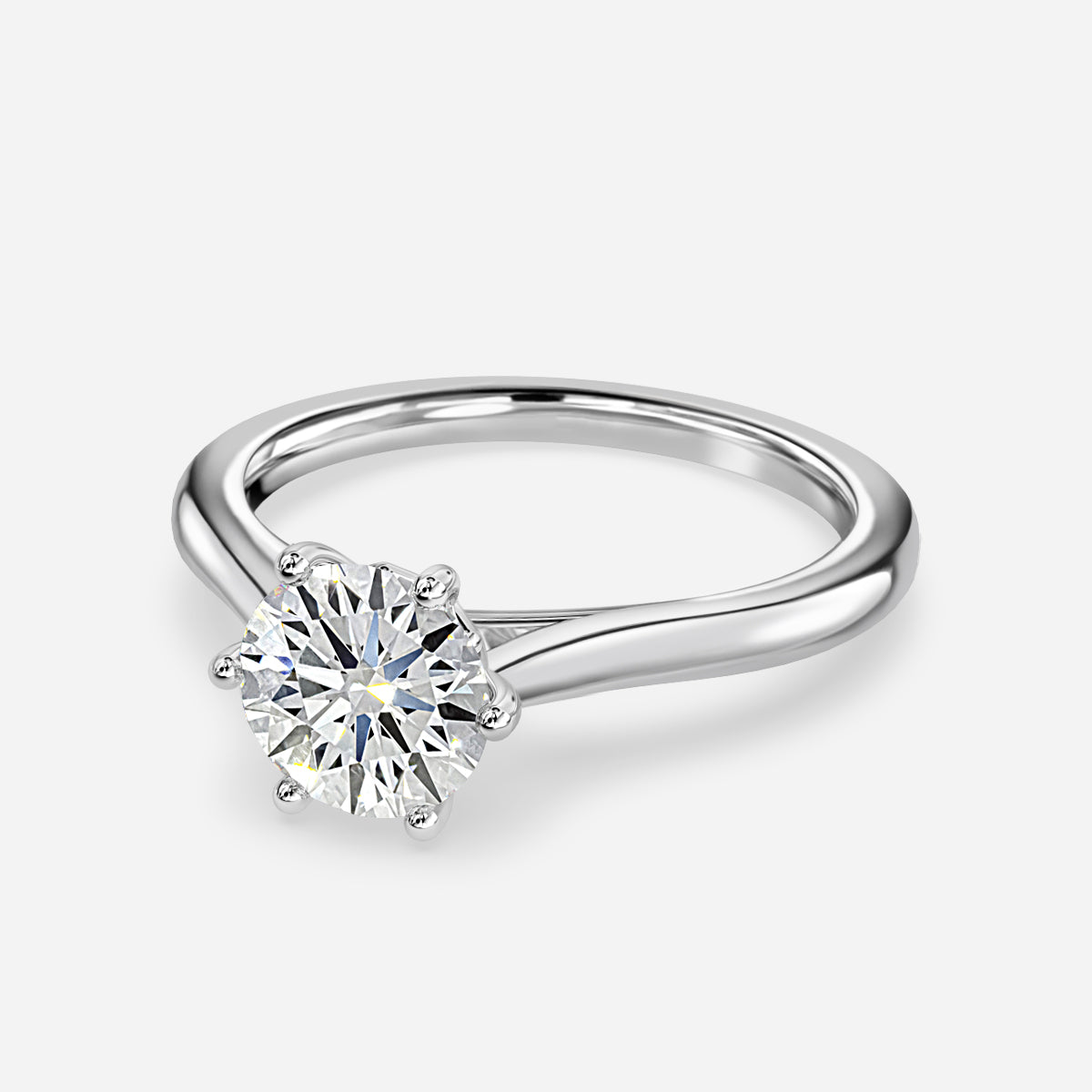 Thea Round Solitaire Moissanite Engagement Ring