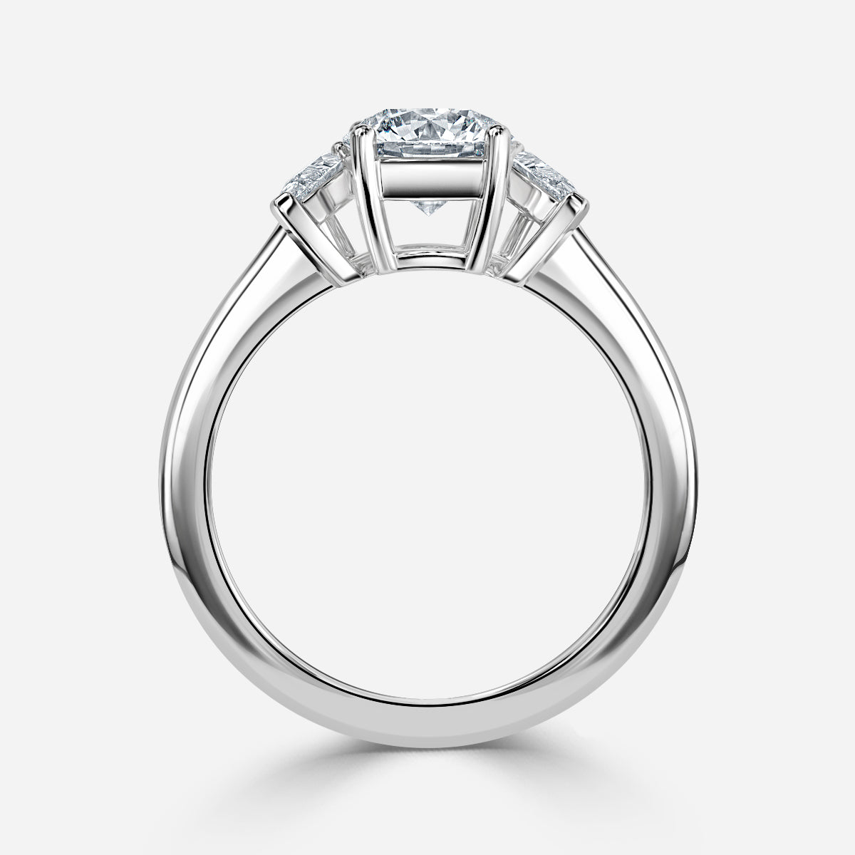 Jael Round Three Stone Moissanite Engagement Ring