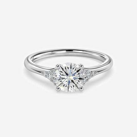 Aurelia Round Three Stone Moissanite Engagement Ring