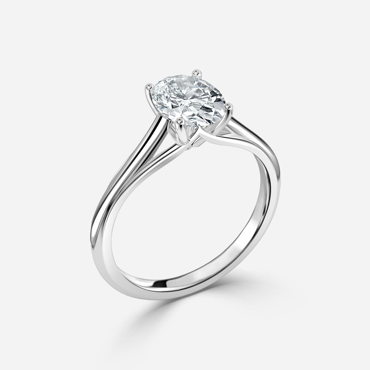 Lavinia Oval Solitaire Moissanite Engagement Ring