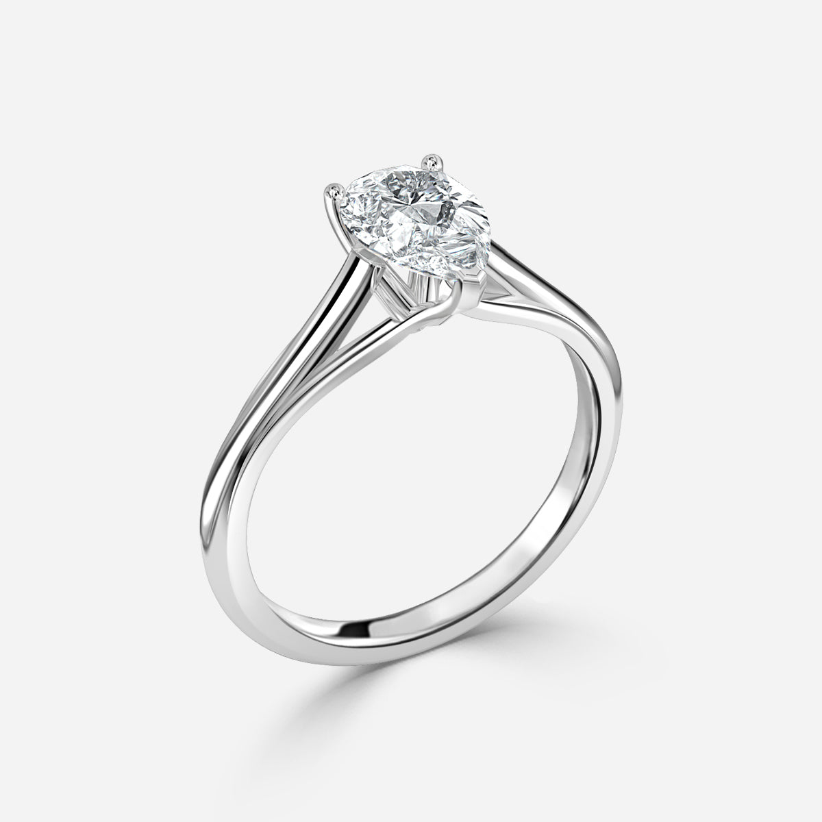 Lavinia Pear Solitaire Moissanite Engagement Ring