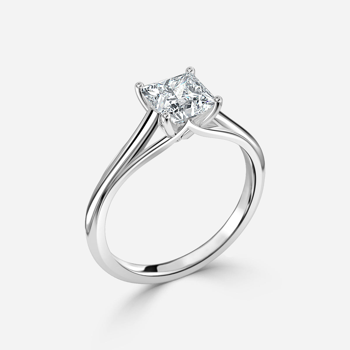 Lavinia Princess Solitaire Moissanite Engagement Ring