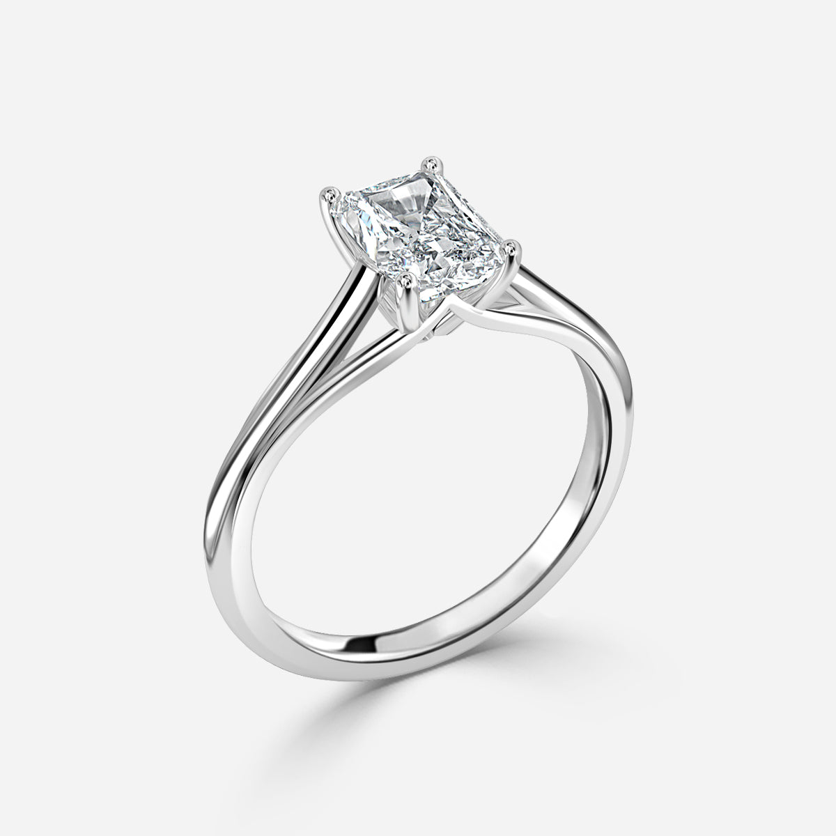 Lavinia Radiant Solitaire Moissanite Engagement Ring