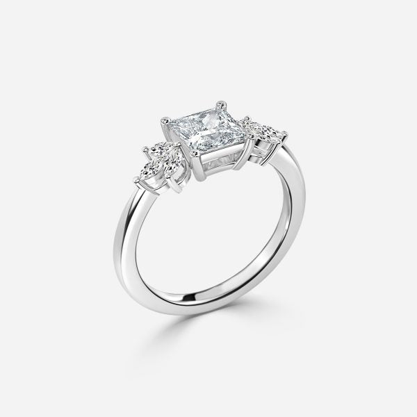 Anong Princess Three Stone Moissanite Engagement Ring