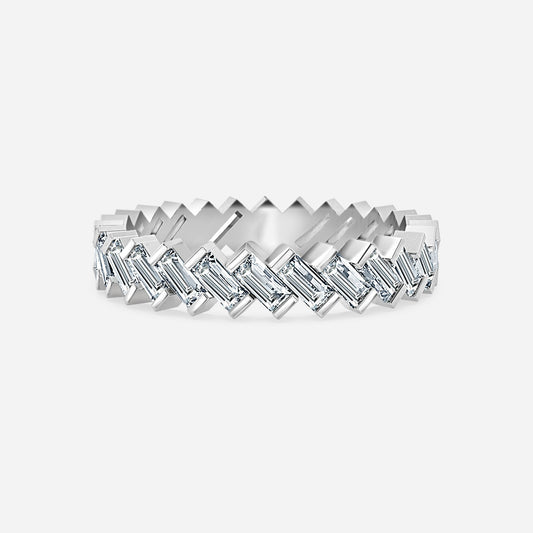 Cuna Baguette Diamond Moissnaite Eternity Ring