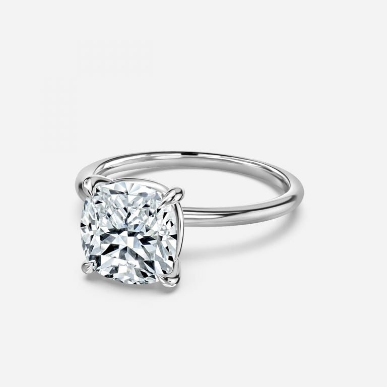 Alara Cushion Solitaire Moissanite Engagement Ring