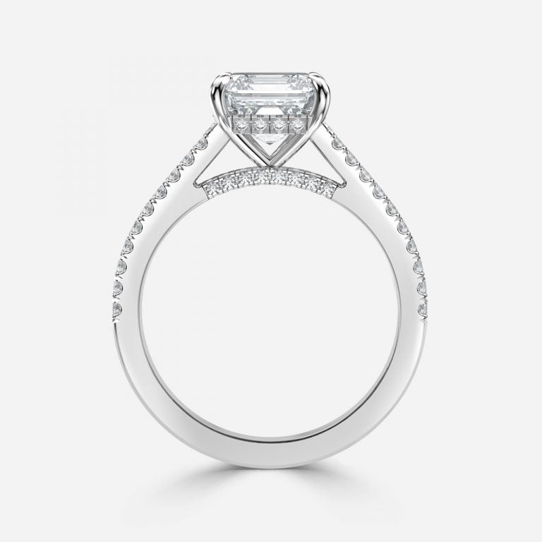 Yvette Asscher Hidden Halo Moissanite Engagement Ring