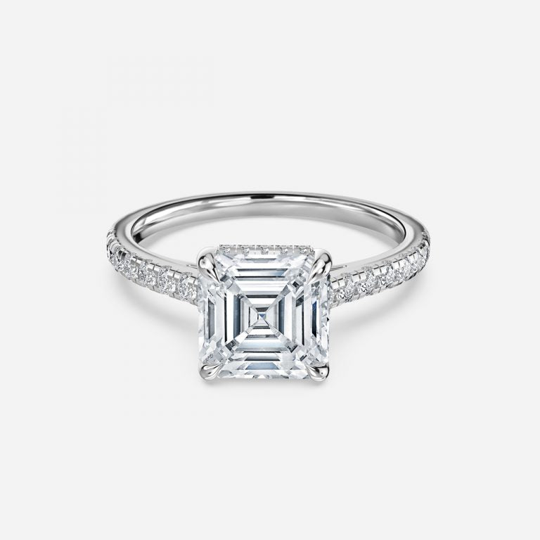 Zanna Asscher Hidden Halo Moissanite Engagement Ring