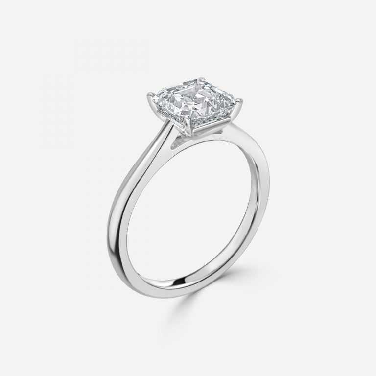 Bernadette Asscher Solitaire Moissanite Engagement Ring