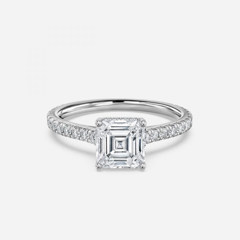 Tamsin Asscher Hidden Halo Moissanite Engagement Ring