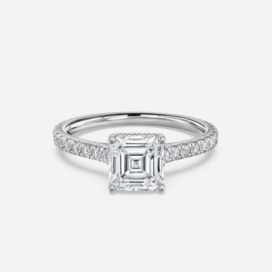 Tamsin Asscher Hidden Halo Moissanite Engagement Ring