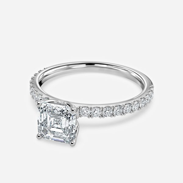 Liviana Asscher Hidden Halo Moissanite Engagement Ring