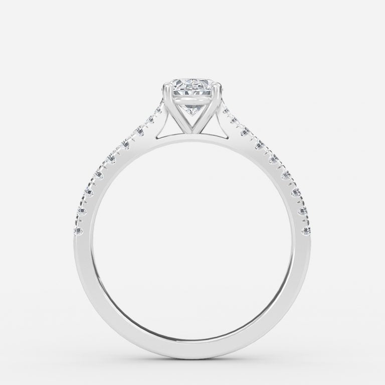 Tindra Oval Diamond Band Moissanite Engagement Ring