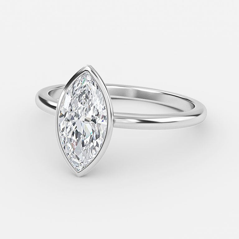 Alina Marquise Bezel Moissanite Engagement Ring