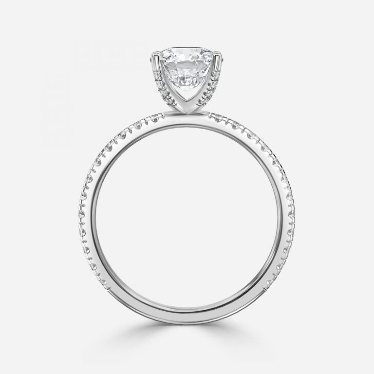 Rosalba Cushion Diamond Band Moissanite Engagement Ring