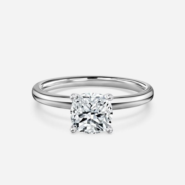 Alouette Cushion Solitaire Moissanite Engagement Ring