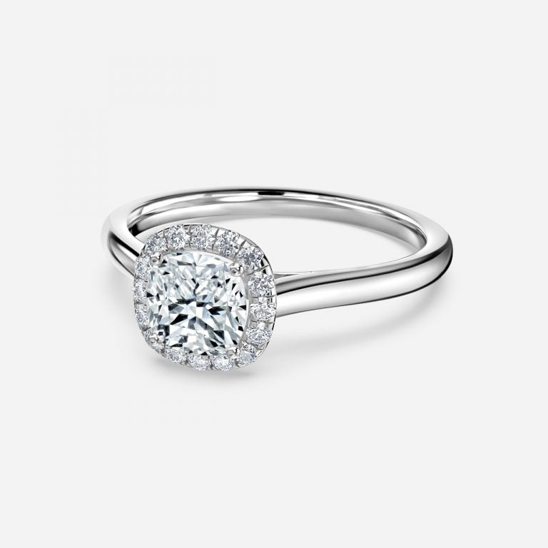 Louisa Cushion Halo Moissanite Engagement Ring