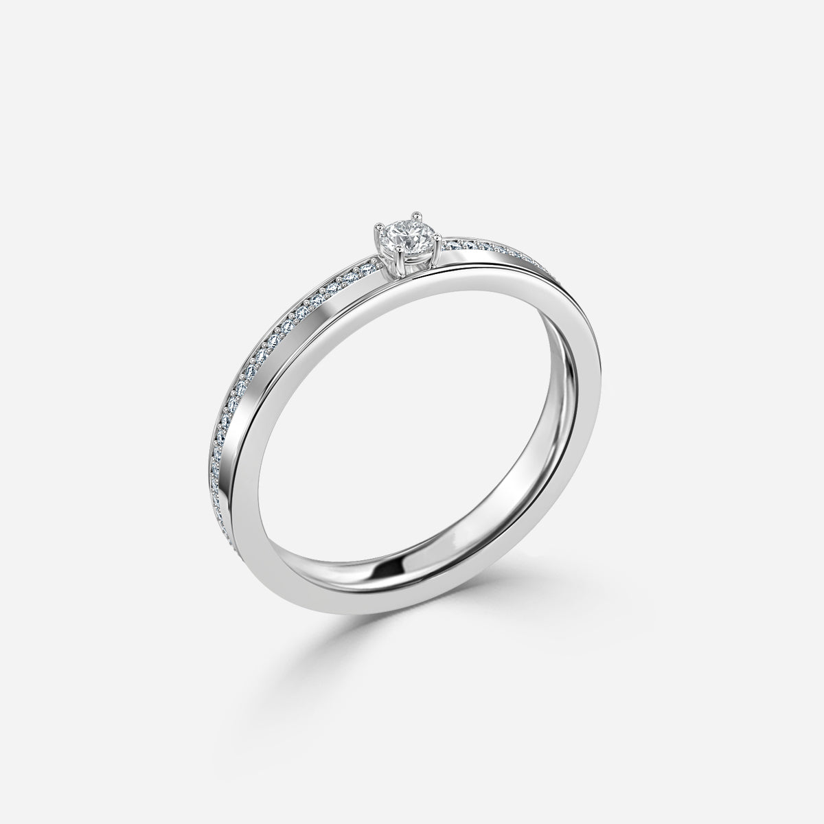 Round Big Moissanite Wedding Ring