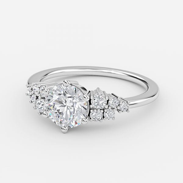 Kassidy Round Cluster Moissanite Engagement Ring