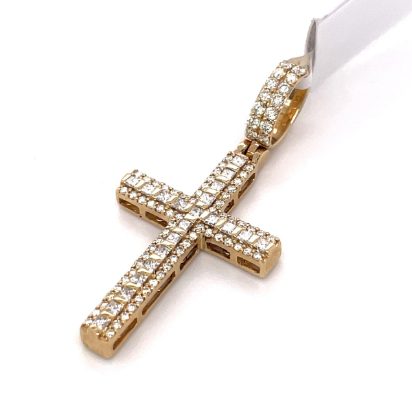 2.25 CT Moissanite Iced Out Cross Pendant