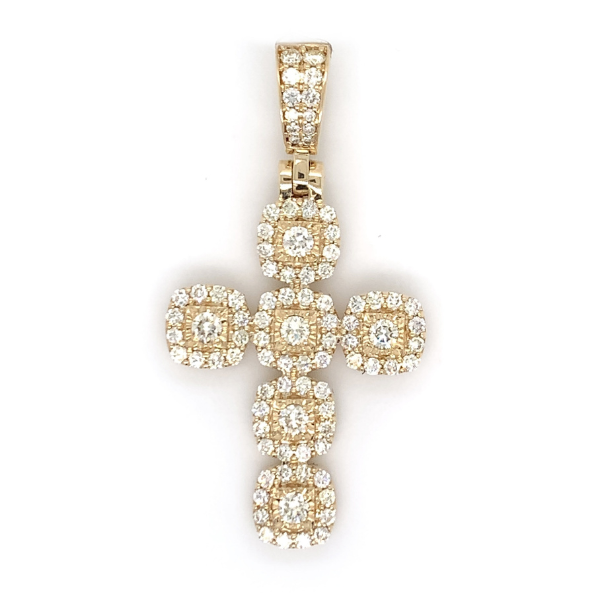 2.00 CT Moissanite Iced Out Cross Pendant