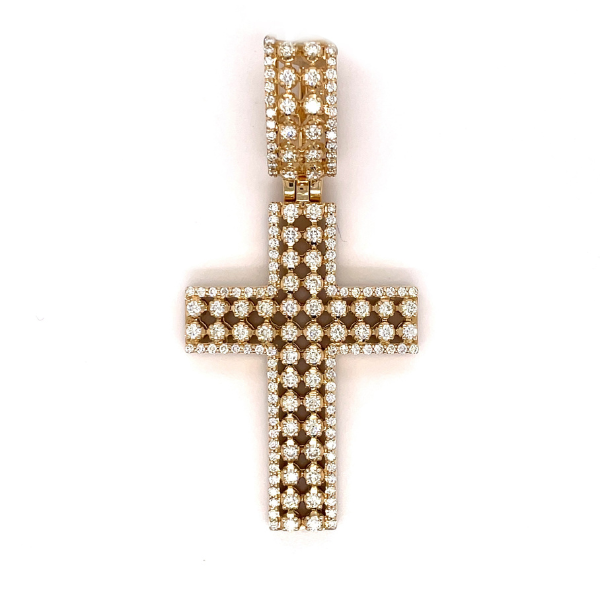 2.50 CT Moissanite Iced Out Cross Pendant