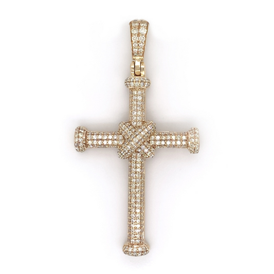 1.75 CT Moissanite Iced Out Cross Pendant
