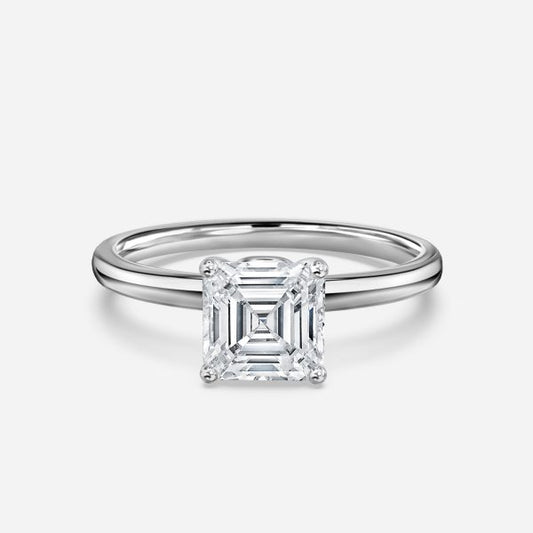 Alouette Asscher Solitaire Moissanite Engagement Ring