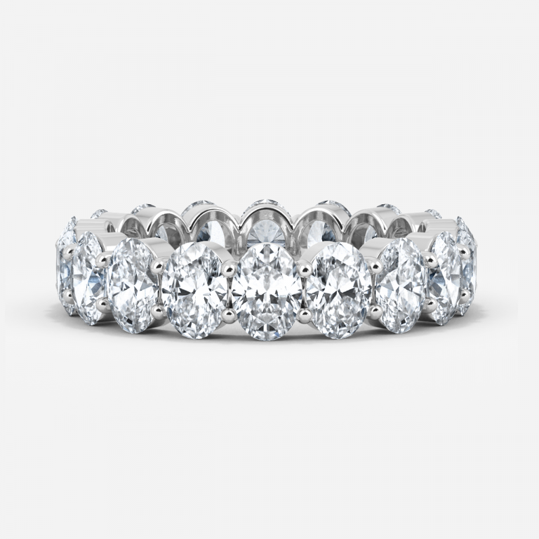 Oval Diamond Set Moissanite Eternity Band