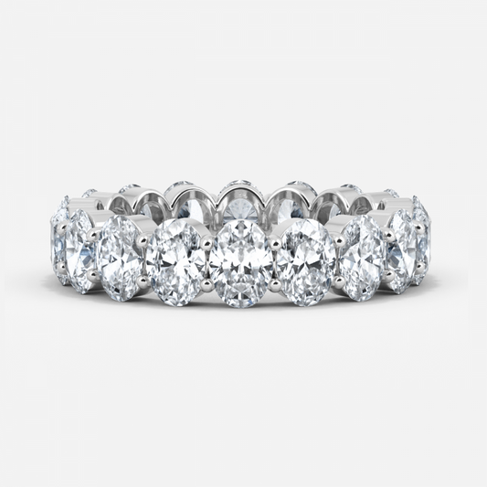 Oval Diamond Set Moissanite Eternity Band