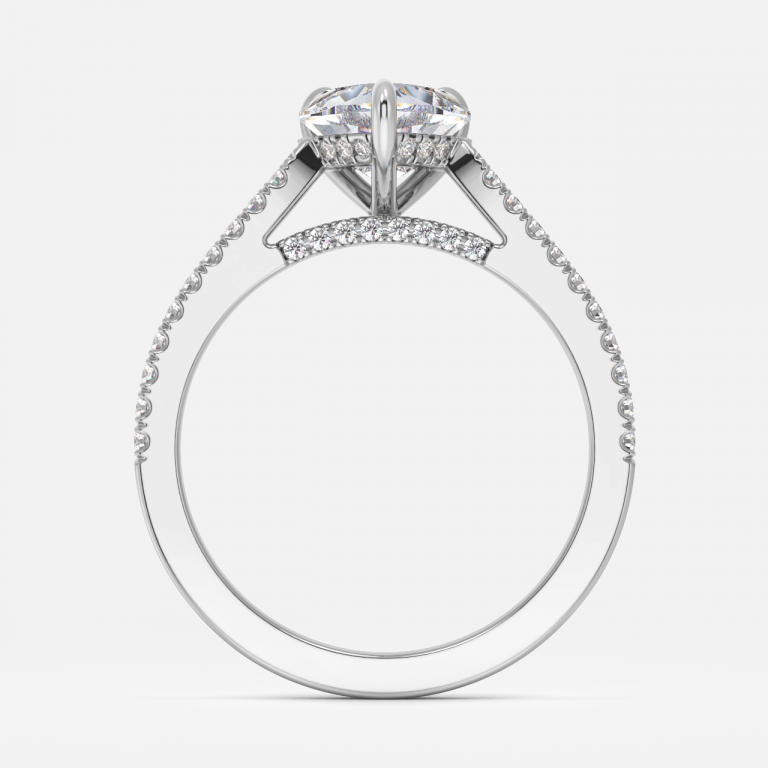 Yvette Heart Hidden Halo Engagement Ring